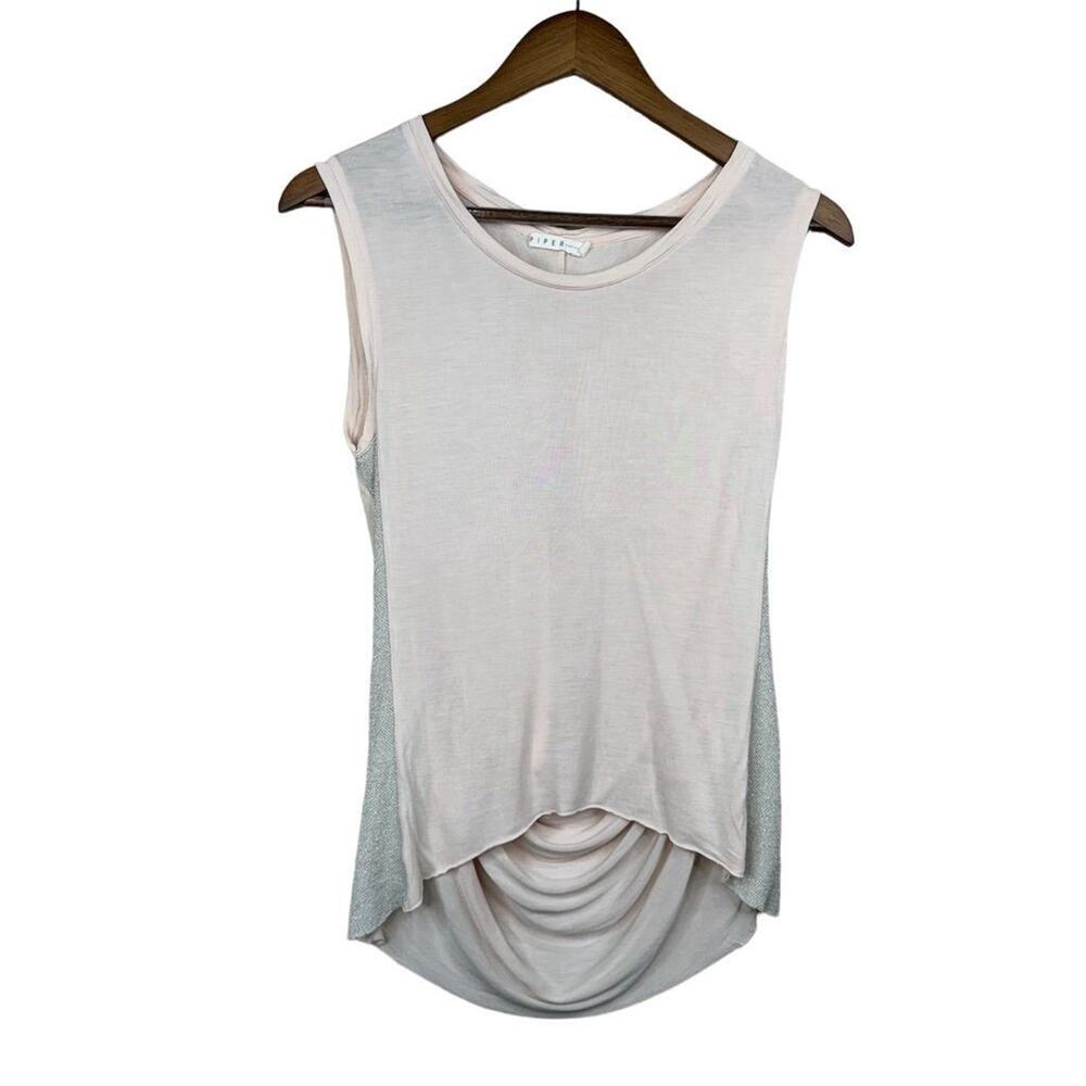 Piper Women's XS Beige Sleeveless Drape Tank Top Camisole
